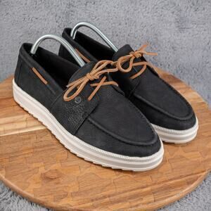 Sperry Women's Cruise Plushstep Leather Boat Shoe Black (STS88419) Sz 10 Medium
